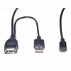 PREMIUMCORD USB redukčný kábel USB A/samec+USB A/samec - Micro USB/samec OTG (kur-21)