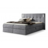 Wilsondo Čalúnená boxspring manželská posteľ s vrchným matracom Dancer - sivá Rozmer: 180x200