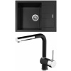 Set Sinks G11626 (dřez Amanda 650 Pureblack 26 + baterie Mix 3 P Nanoblack N6)