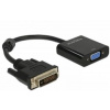 Delock černý adaptér DVI-D 24+1 samec > VGA samice 65658