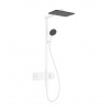 Hansgrohe Raindance Alive Q - Sprchový set s termostatom, 21x34 cm, 3 prúdy, EcoSmart, matná biela 24581700