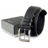 Opasok - AM Leather Black opasok - Pánsky produkt (Pánske čierne kožené remienok na nohavice kožené matné 95)
