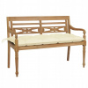 Záhradná lavica, lavička - vidaXL Lavica Batavia s krémovým vankúšom 120 cm L (vidaXL Lavica Batavia s krémovým vankúšom 120 cm L)