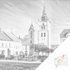 Vymalujsisam.sk Bodkovanie - Vimperk Farba: Čierna, Veľkosť: 50x50cm, Rám: Bez rámu, iba zrolované plátno