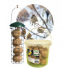 KRMÍTKO PRE VTÁKY 4 KS TUKOVÉ GUĽIČKY + VEDROVÉ TUKOVÉ guličky 30 X 90G (Vtákový podávač 4 ks tukové gule + loptičky na tuk 30 x 90 g)