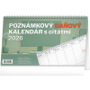NOTIQUE Stolový kalendár Poznámkový daňový s citátmi 2026, 25 x 14,5 cm