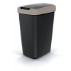 Prosperplast Odpadkový kôš COMPACTO FLAS s vekom čierny/svetlohnedý, variant 25 l