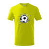 Futbalová lopta v triku - Tričko detské bavlnené - 104-110cm / 3-4 roky ( Limetková )