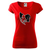 Border kólia obrys hlavy - Dámske tričko Pure - 3XL ( Červená )