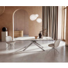 Jedálenský stôl Edge oválny 240x120 keramický Calacatta Luxe bielo