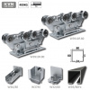 Samonosný systém čierny 80x80x5mm posuvnej brány do 400kg/7m otvor W Set80/Fe-10