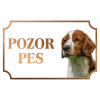 Welšský špringeršpaniel - Kovová tabuľka POZOR PES