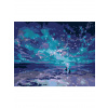 Diamantové maľovanie - MODRÁ POLÁRNA ŽIARA Rámovanie: bez rámu a bez vypnutia plátna, Rozmer: 40x50 cm