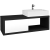 Dreja Umývadlová skriňa STORM SZZO 120 (umývadlo Kube) - L03 Antracit vysoký lesk / L01 Biela vysoký lesk / Pravé