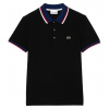 Tricouri polo bărbați Lacoste Regular Fit Stretch Cotton Piqué Contrast Collar - Čierny (M)