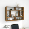 vidaXL Nástenná polica dymový dub 75x16x55 cm spracované drevo - Hnedá - 53741-8816