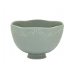 Chic Antique Zelená porcelánová miska s čipkou Provence lace verte - Ø 14*10 cm / 650 ml - Chic Antique