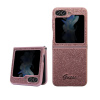 Guess PC/TPU Glitter Flakes Metal Logo Zadní Kryt pre Samsung Galaxy Z Flip 5 Pink