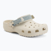 Detské šľapky Crocs Classic Denim Flower Adjustment Backstrap summit white