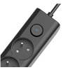 Viking síťová prodlužovací zásuvka YC53, 5x AC 230V, 1x USB-A, 2x USB-C, délka 1,5 m, černá