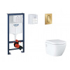 Grohe Rapid SL Set predstenovej inštalácie, klozetu, dosky SoftClose a tlačidla Arena Cosmopolitan S, kefovaný Cool Sunrise SANI11BB4134-GR