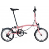 Skladací bicykel Brompton C Line 12Speed, Flamingo Pink/Flamingo Pink typ riadidiel M