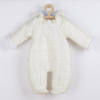 Zimná dojčenská kombinéza s kapucňou s uškami New Baby Pumi grey Farba: Béžová, Veľkosť: 68