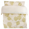 Obliečky do postieľky, kočíka 2D sada bavlna - Leafs, Lullaby Planet, ecru/zelená