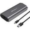 Qoltec Prenosné hliníkové puzdro NV2271 pre M.2 SSD disk | SATA | NVMe | USB-C | 2 TB