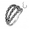 Oceľový krúžok s otváraním Snake skin triple Farba: strieborná, Veľkosť: 1,2 mm, Délka / Průměr: 10 mm