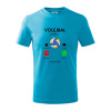 Volejbal volá - Tričko detské bavlnené - 122 cm/6 rokov ( Svetlý tyrkys )