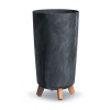 Kvetináč GRACIA TUBUS SLIM BETON EFFECT 23,9 cm - farba: antracitová - vrstva - antracit - Prosperplast