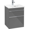 VILLEROY & BOCH Venticello závesná skrinka pod umývadielko, 2 zásuvky, 466 x 425 x 590 mm, Glossy Grey, A92201FP