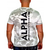 Alpha Industries BACKPRINT T white camo tričko pánske Veľkosť: 3XL, Farba: biela