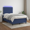 Posteľ boxsping s matracom a LED modrá 120x200 cm látka-ForU-3135107