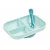 Beaba Silicone Grey tanier a vidlička šedá silikón 2 dielna