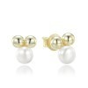 MINET JMAS7052GE00 - MINET Pozlacené stříbrné náušnice s kuličkami a přírodními perlami