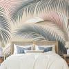 Samolepiaca tapeta pastelové palmové listy na béžovej