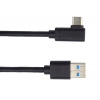 PremiumCord Kabel USB typ C/M zahnutý konektor 90° - USB 3.0 A/M, 1m ku31cz1bk