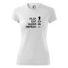 Eat sleep play - šach - Dámske Fantasy športové (dresovina) - 2XL ( Biela )