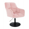 LuxuryForm DESIGN Kreslo AMALFI VELUR na čiernom tanieri - ružové
