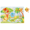 Goki Zvukové drevené puzzle ZOO II.