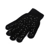 Dámske / dievčenské pletené rukavice s kamienkami - čierna