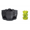PlasticFuture Květináč na bylinky COUBI HERBAL 29,5 cm grafitový