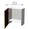 Casarredo Kuchynská vysoká skrinka nad digestor 60, Craft W6068, korpus gr