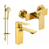 Vaňová a sprchová batéria, nástenná, s jednou pákou Mexen Alexa, zlatá