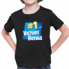 Number 1 Victory Royale - detské tričko s potlačou pre fanúšikov hry Fortnite - Tričkový | 9 | 11 | Čierna