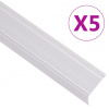 vidaXL Schodové lišty v tvare L 5 ks hliník 100 cm strieborné 146755