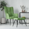 zahrada-XL Relaxačné kreslo s podnožkou bledozelené zamat 328087