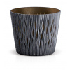 Prosperplast Květináč SANDY ROUND ECO WOOD 12,8 cm - barva: antracit ECO